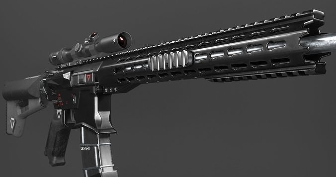 AR-15 Rifle Low-poly 3D model