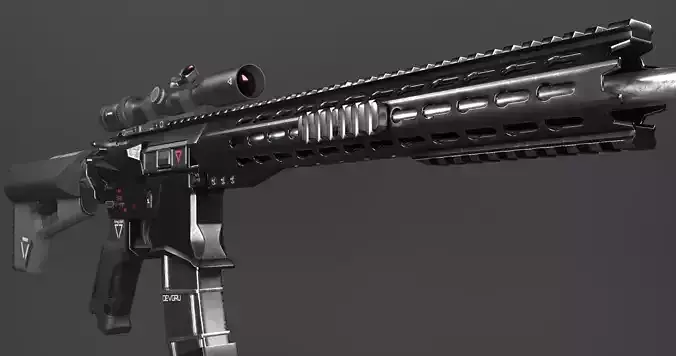 AR-15 Rifle Low-poly 3D model