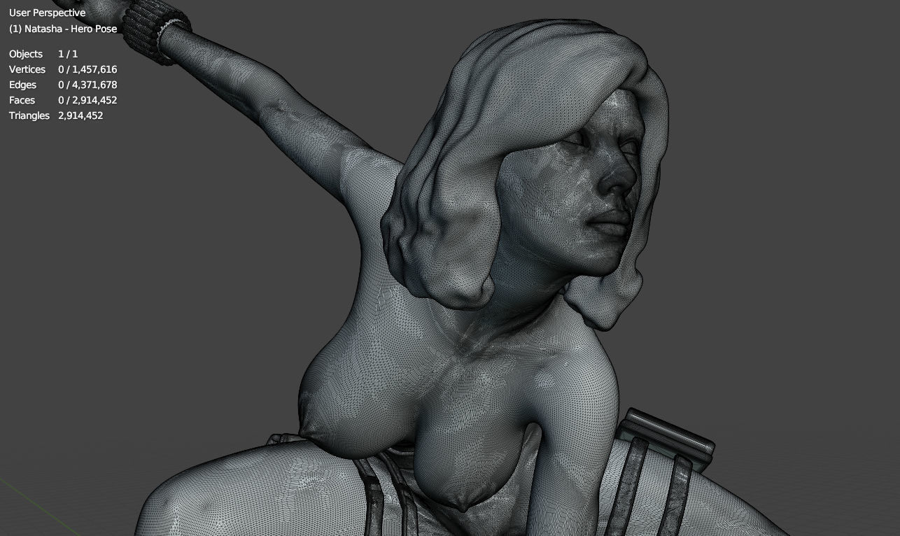 Natasha Sexy Heroine - Hero Pose 3D print model_10