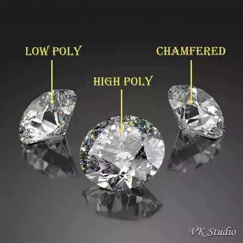 Round Diamond Brilliant Faceting Ideal Cut 3D model