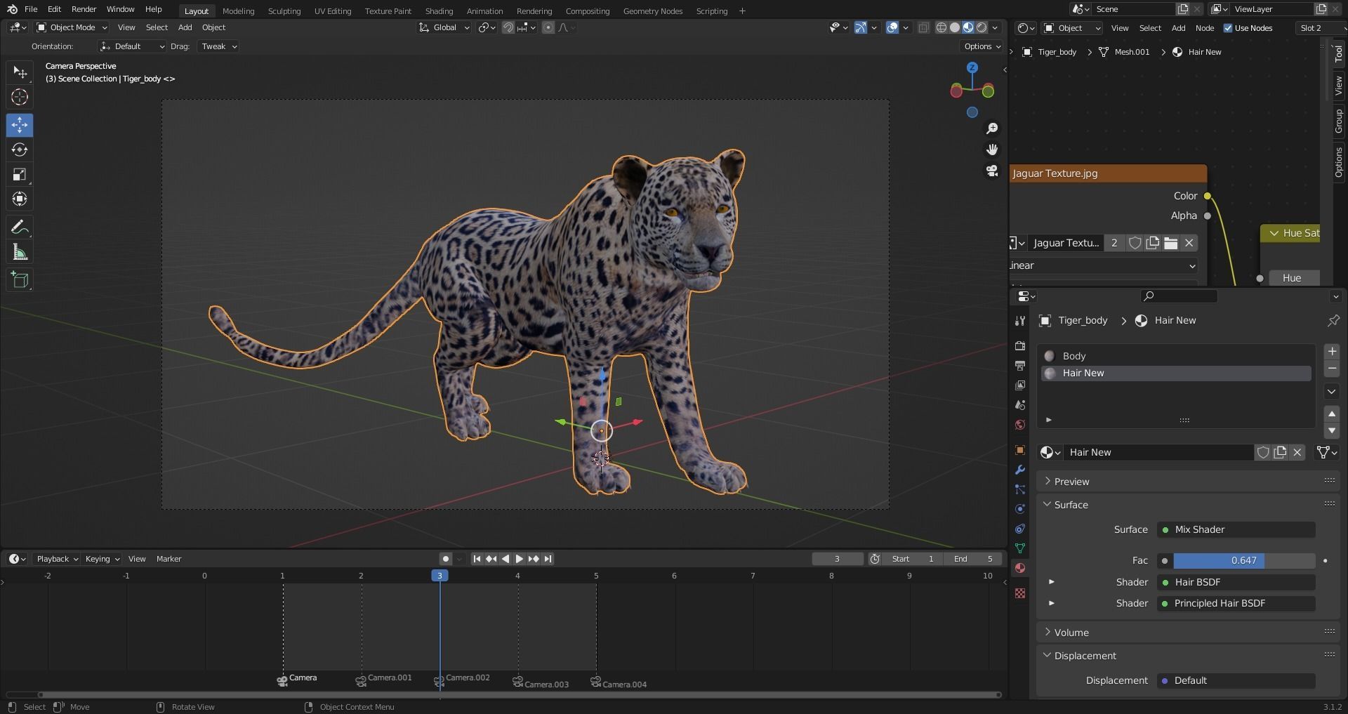 Jaguar Rigged in Blender Low-poly 3D model_13