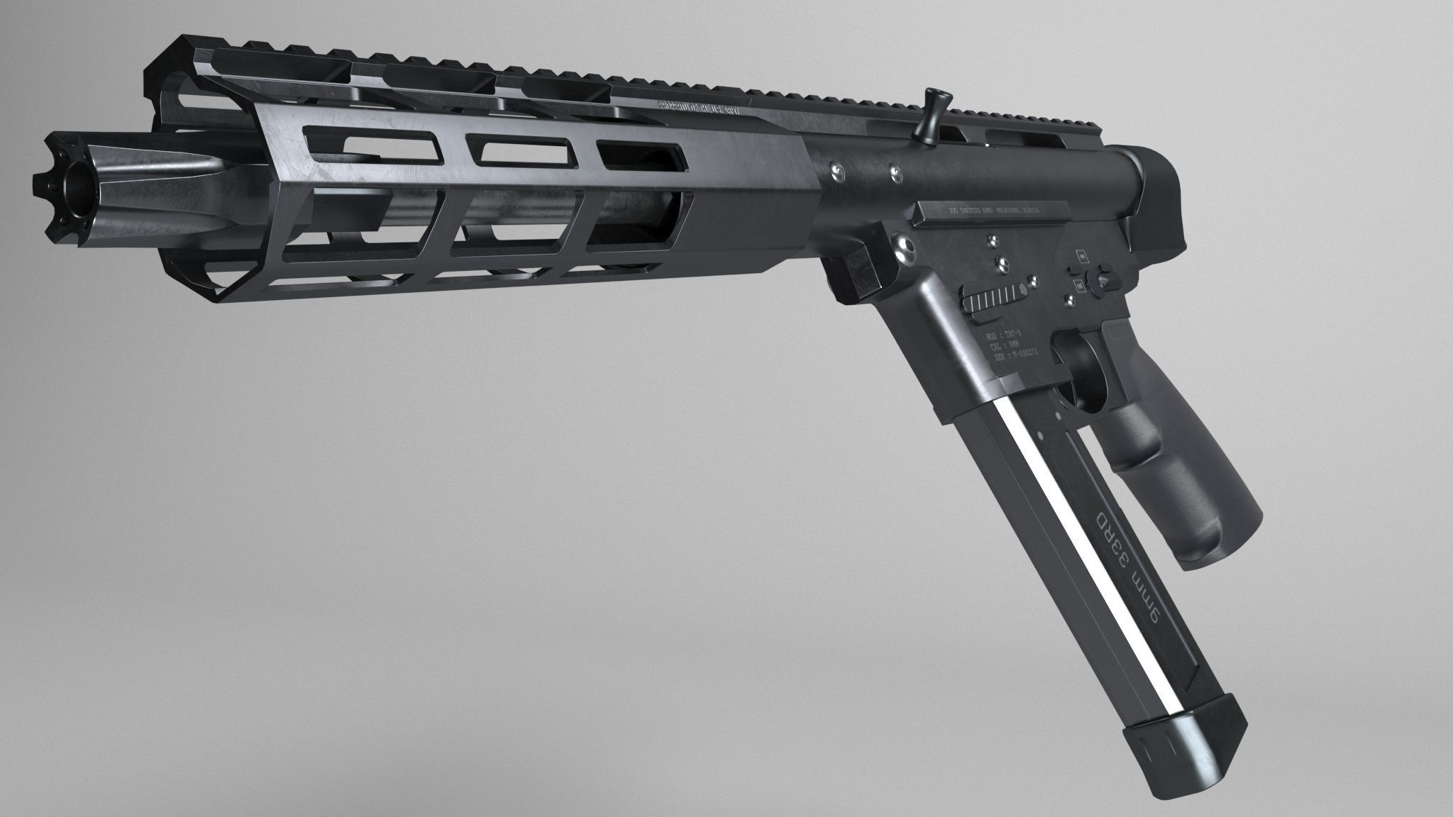 TEC-9 Low-poly 3D model_5