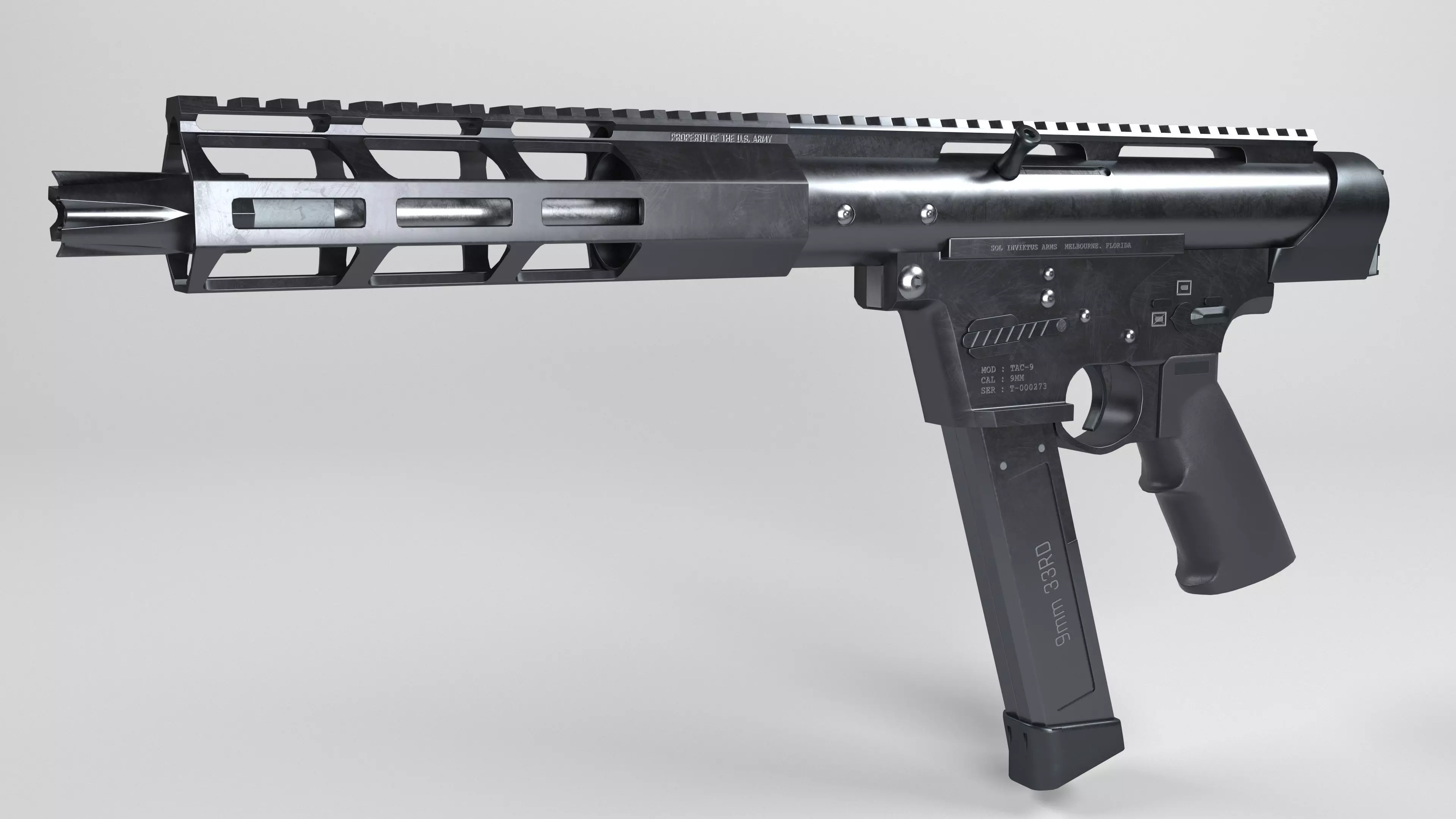 TEC-9 Low-poly 3D model_0