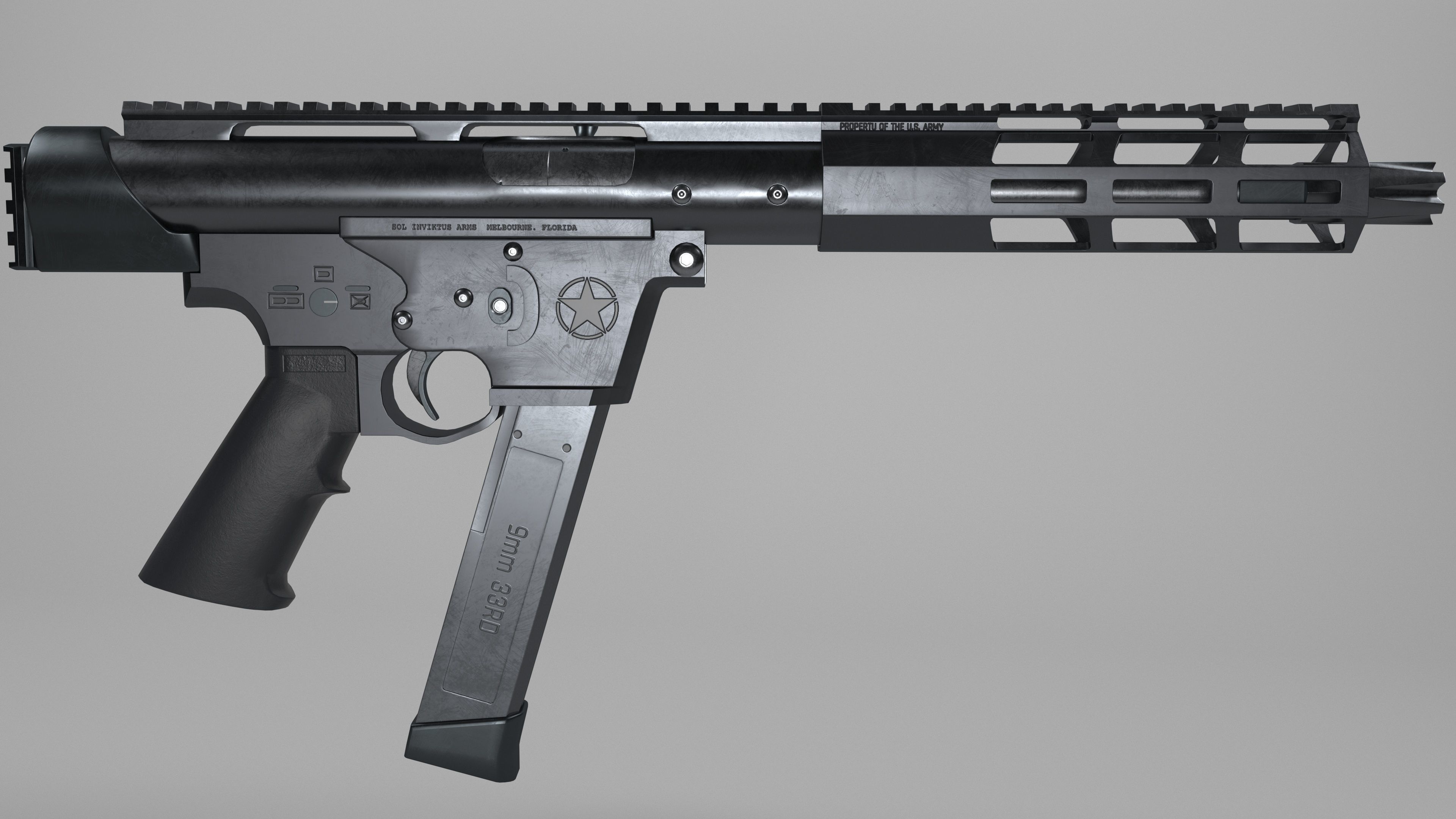 TEC-9 Low-poly 3D model_3