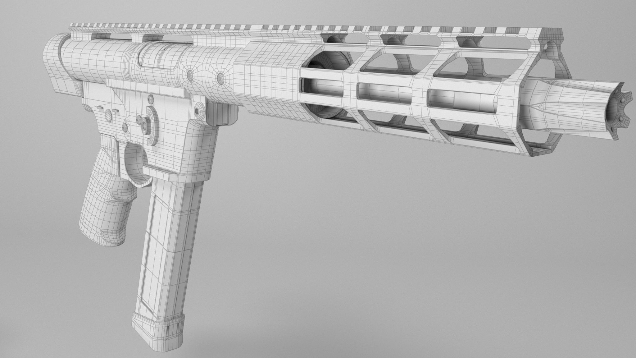 TEC-9 Low-poly 3D model_8
