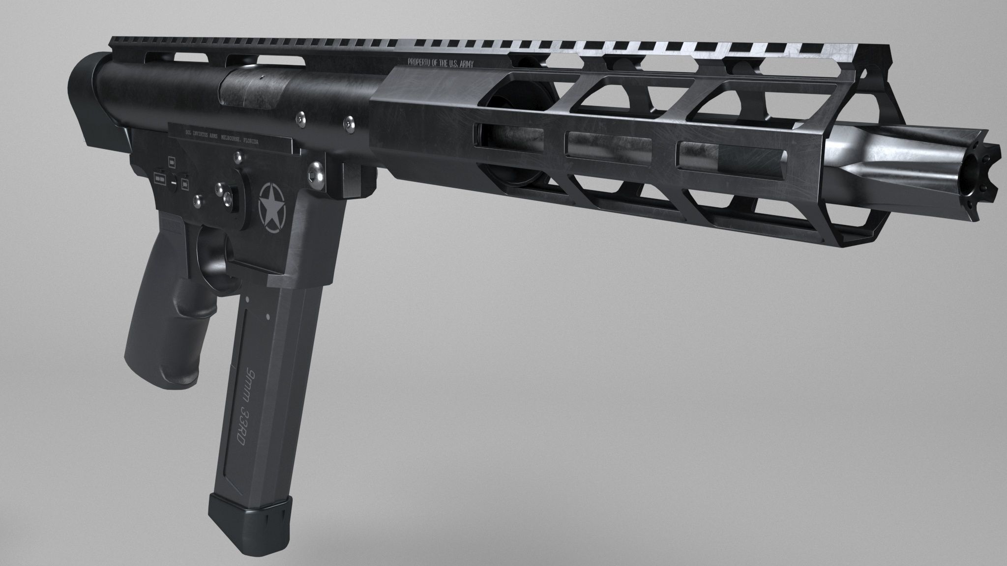 TEC-9 Low-poly 3D model_4