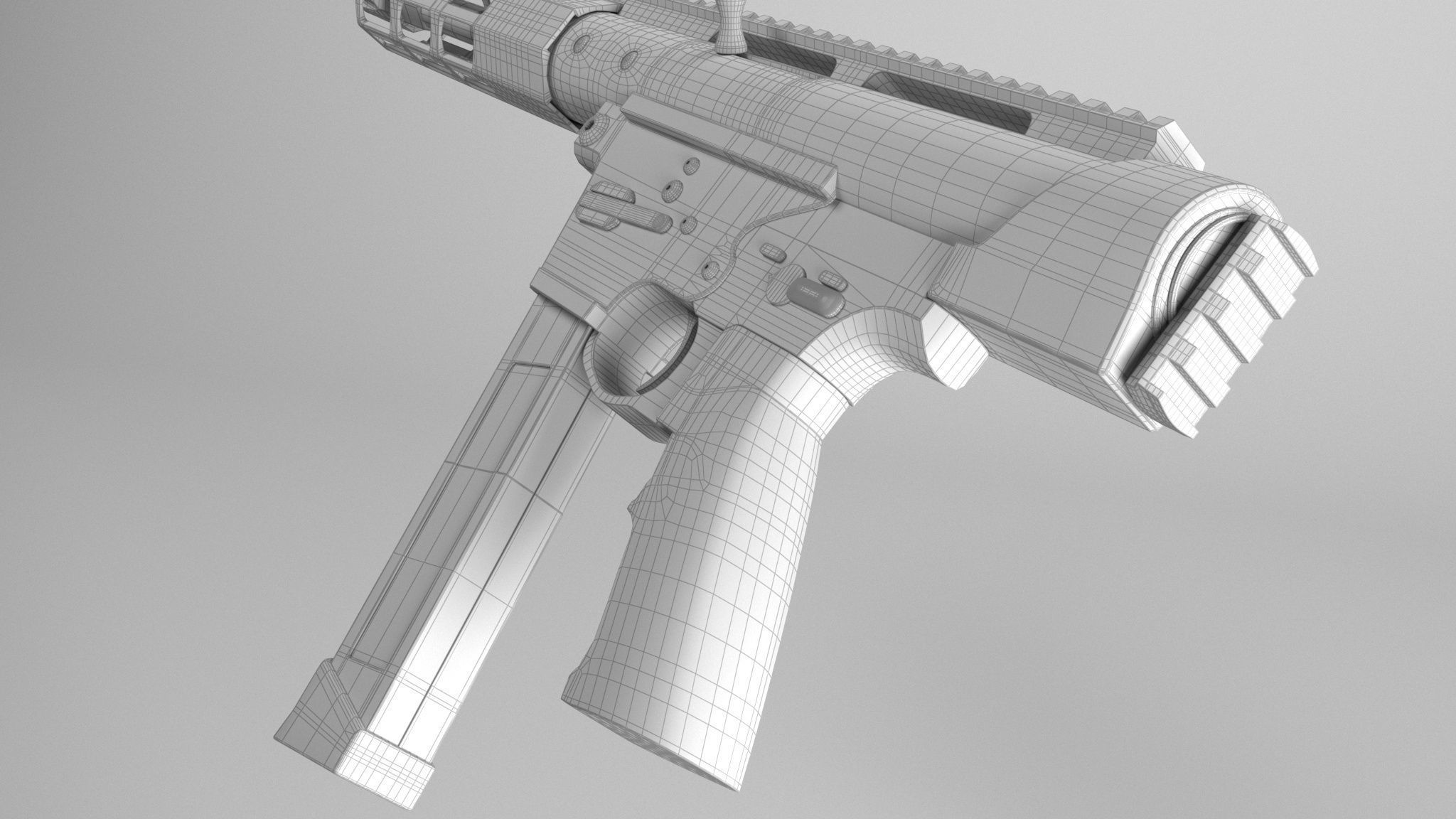 TEC-9 Low-poly 3D model_7