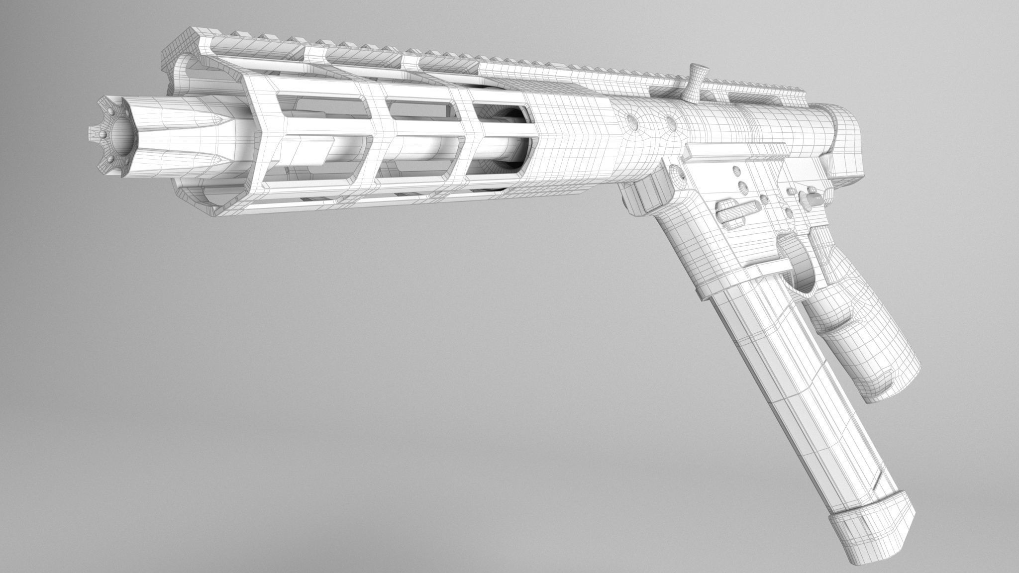 TEC-9 Low-poly 3D model_9