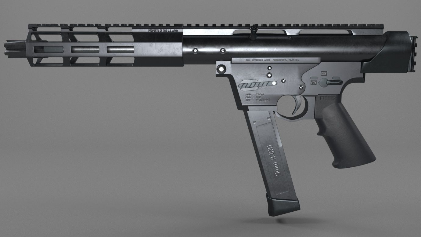 TEC-9 Low-poly 3D model_1