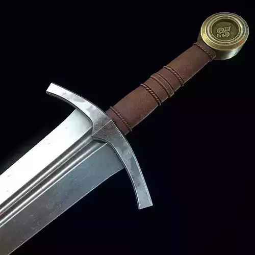 Medieval Broadsword Low-poly 3D model
