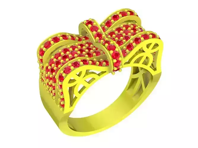 5727 diamond bow ring 3D print model