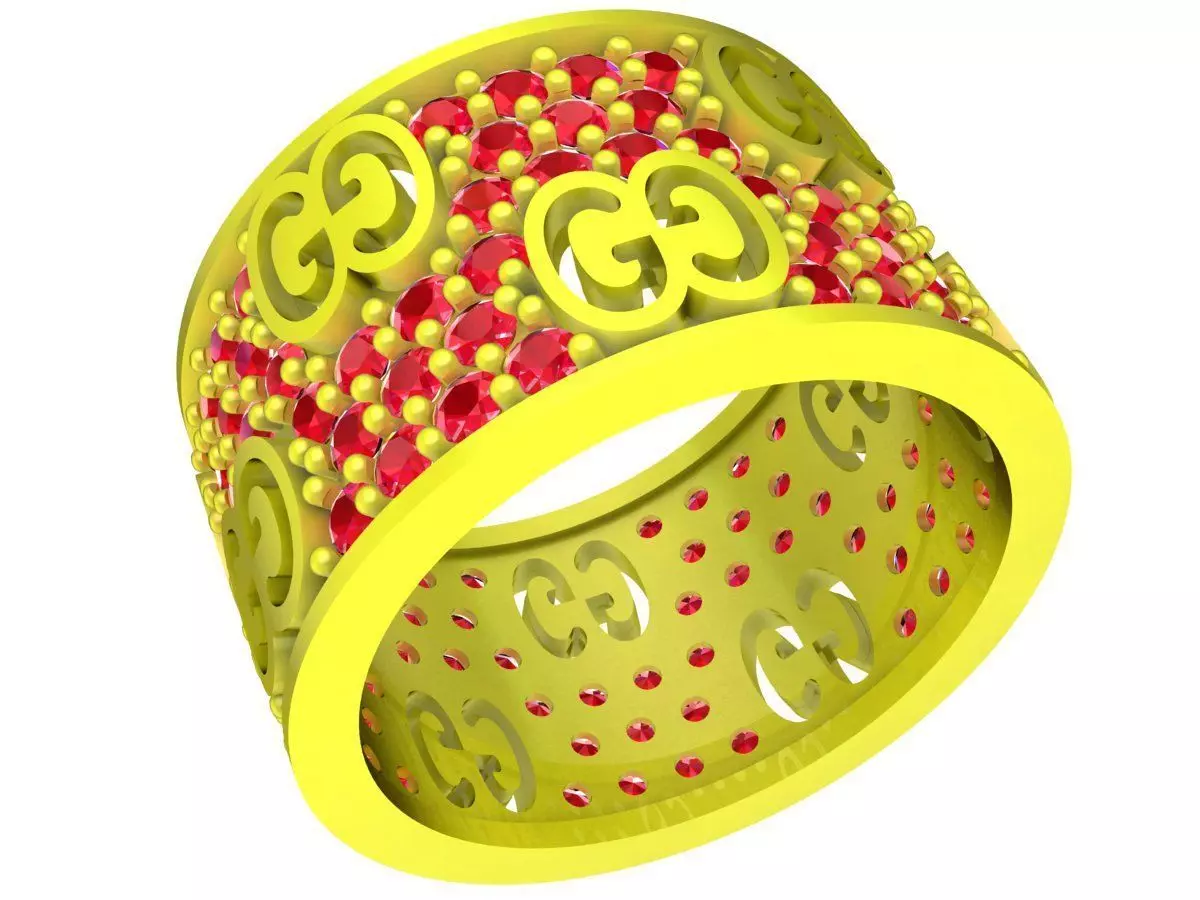 A5726 Luxury Diamond Eternity Engagement Ring 3D Print 3D print model