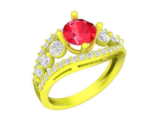 5733 asian diamond women ring 3D print model