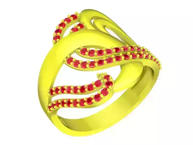 Korean Art Diamond Women Ring Jewelry 3D Model A5735