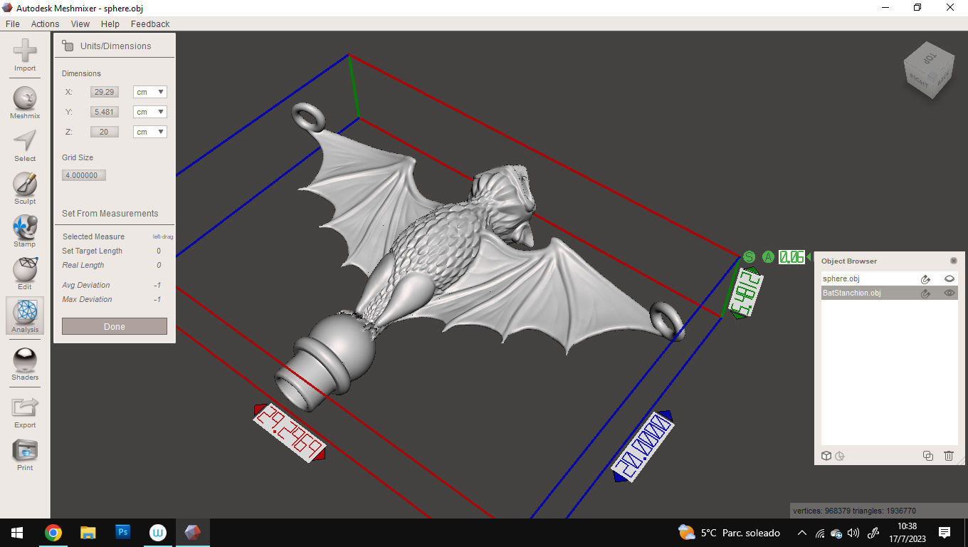 Haunted Mansion Bat Stanchion 3D Printable Sculpt 3D print model_12
