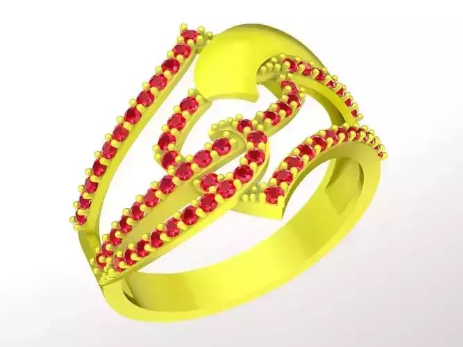 Art Diamond Women Ring 3D Print Model A5737