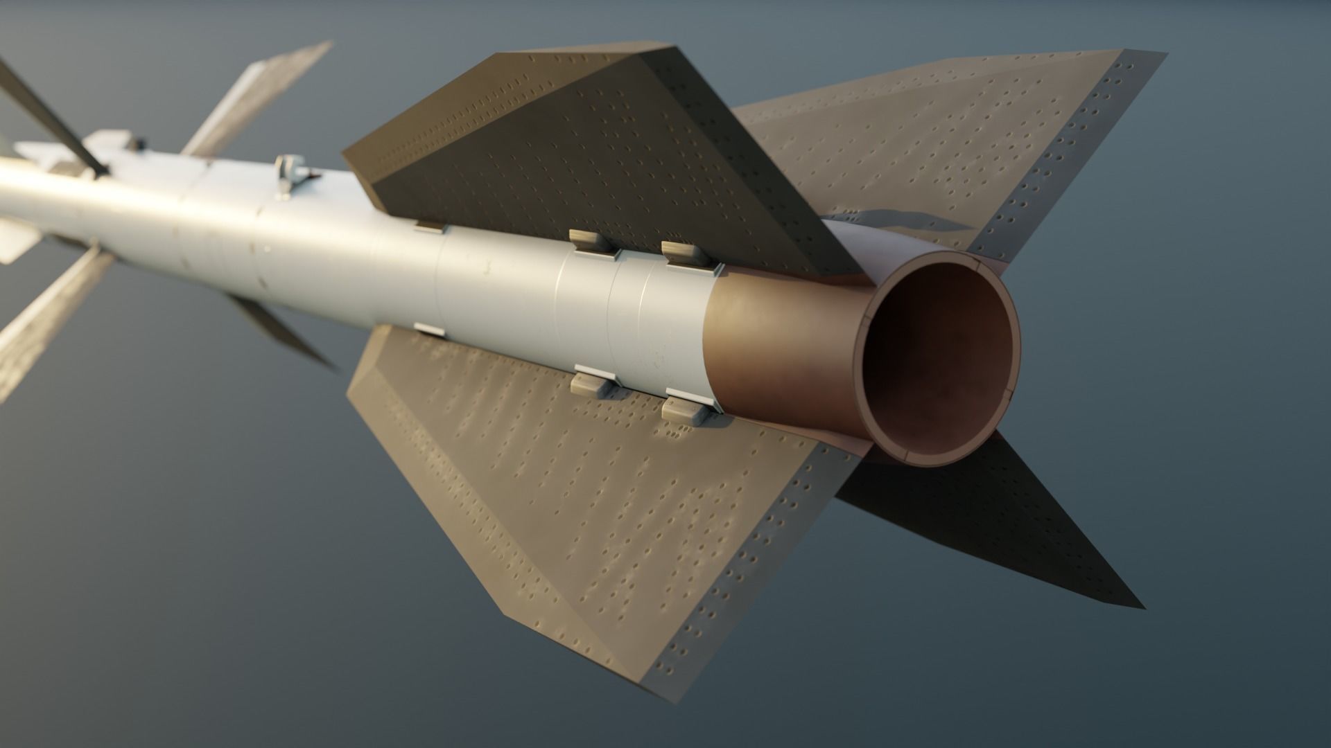 R-27T air-to-air missile Low-poly 3D model_3