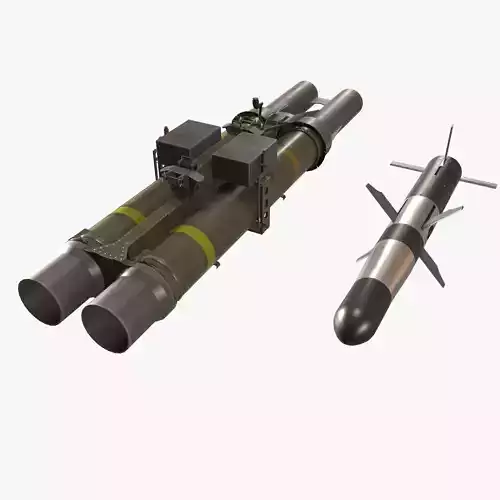Missile Launcher BGM-71D TOW-2 X2 3D model