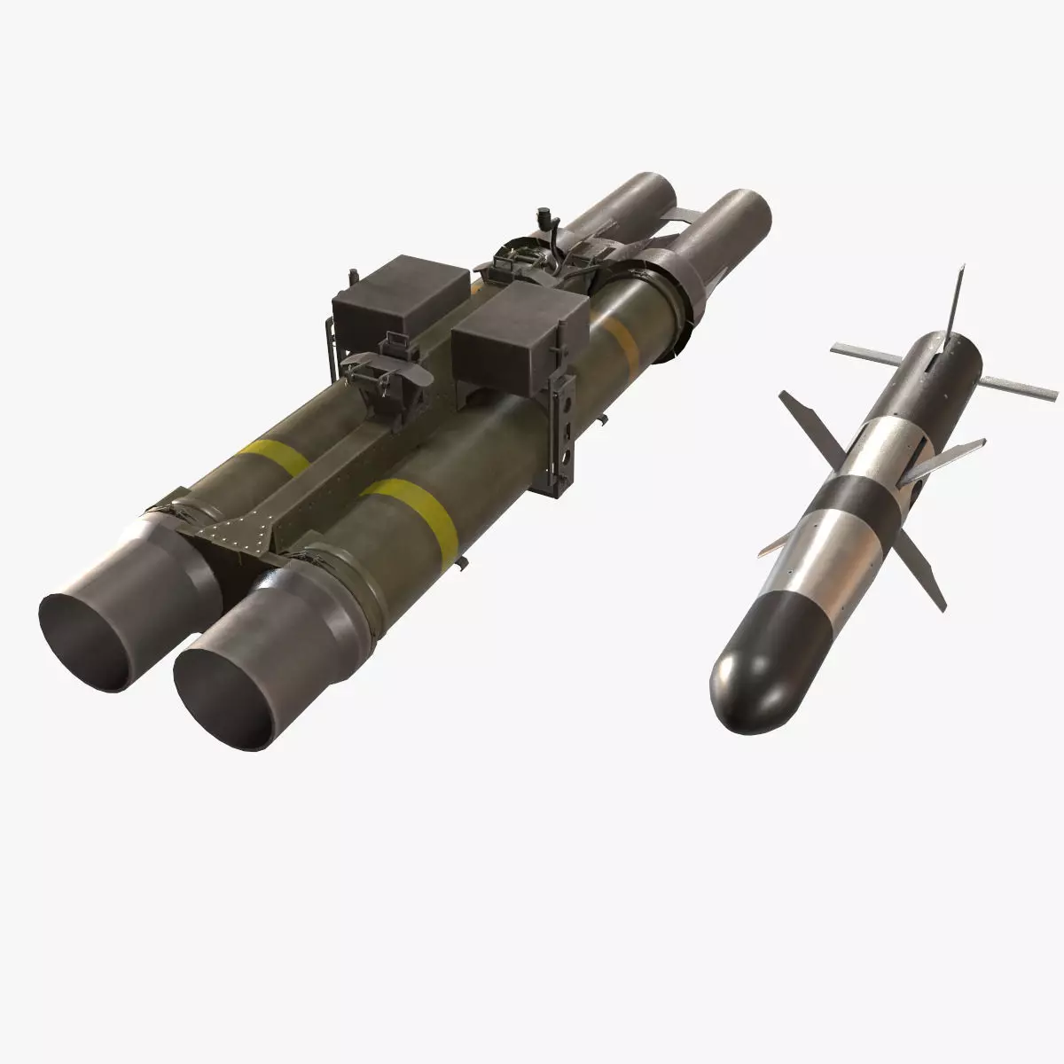 Missile Launcher BGM-71D TOW-2 X2 3D model_0