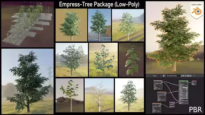 Empress-Tree Package Low-poly 3D model