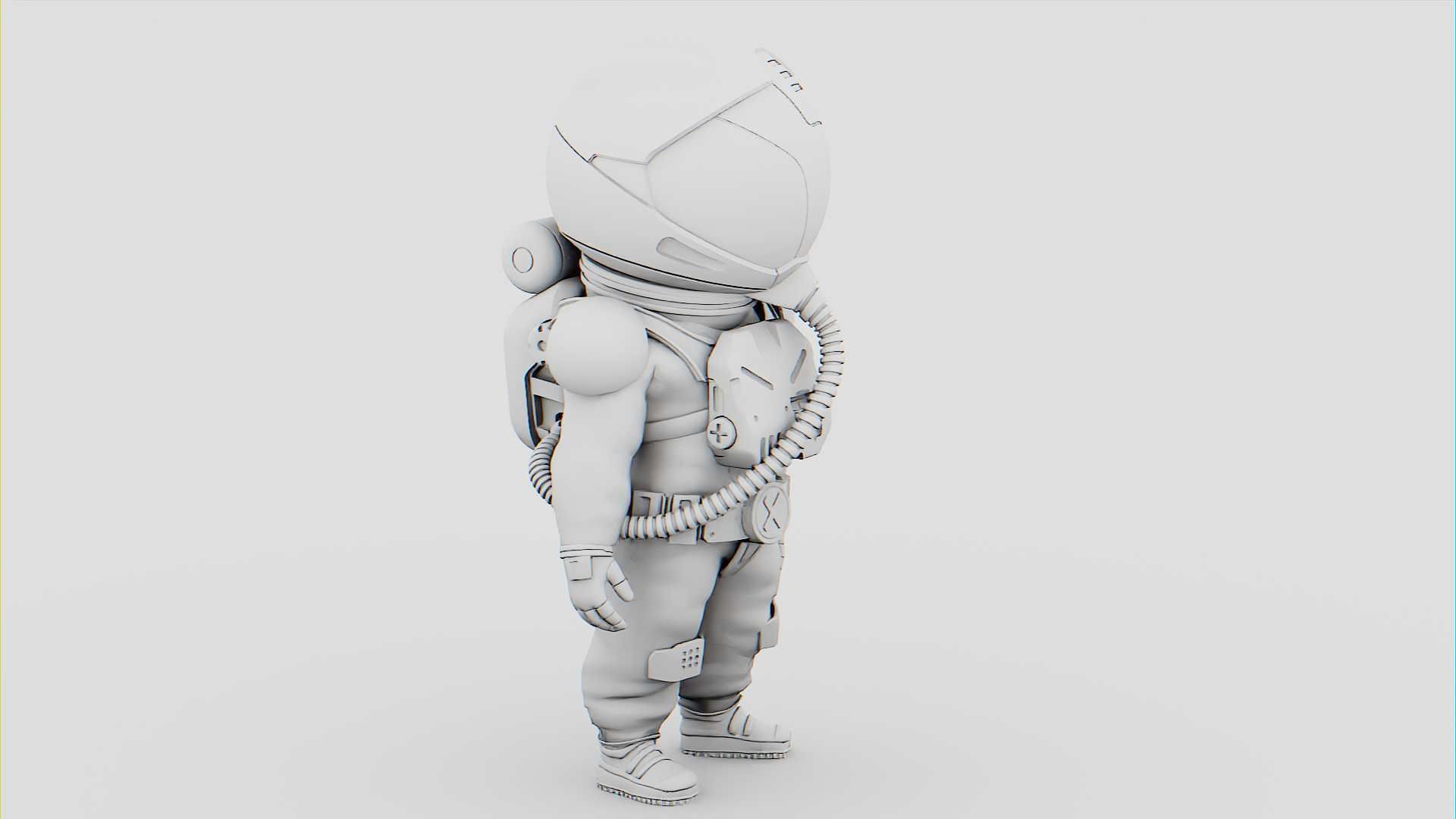 TOON ASTRONAUT GOLBY RIGGED 3D model_31