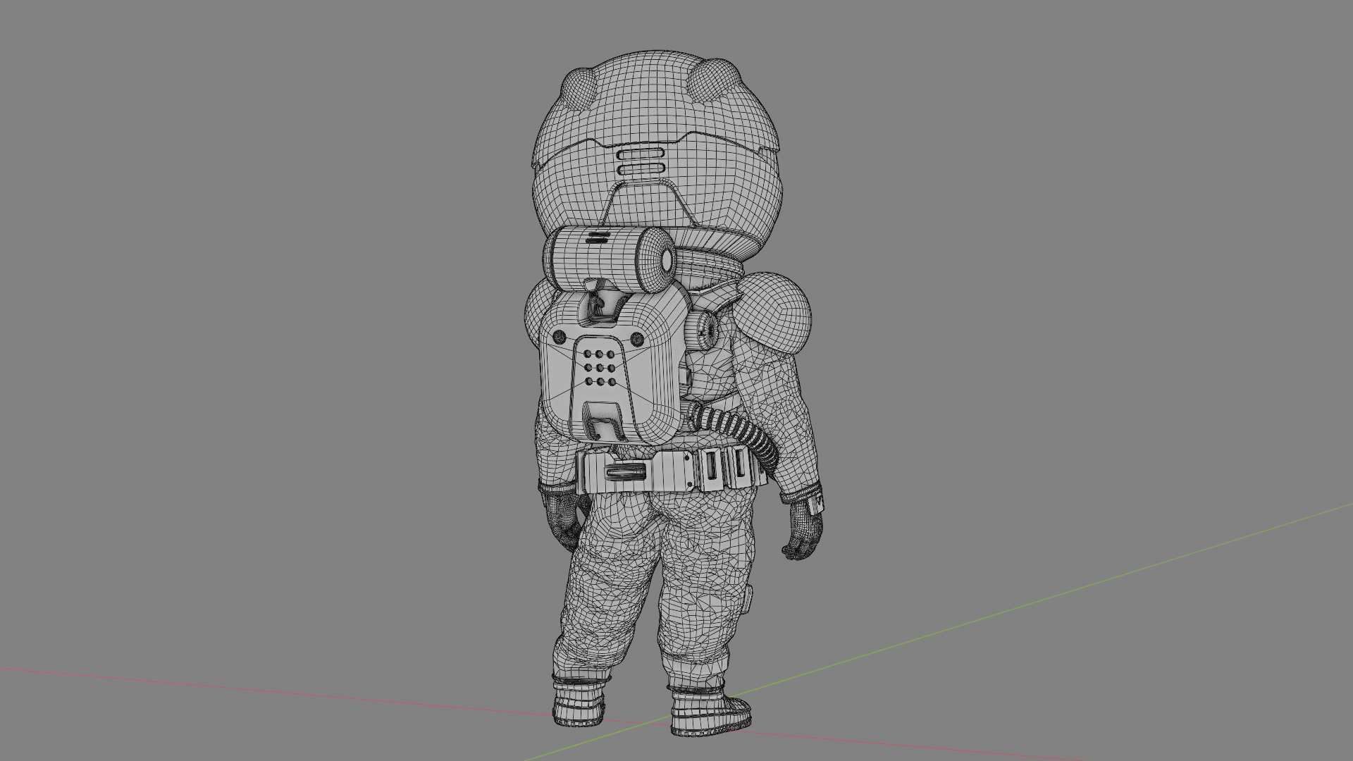 TOON ASTRONAUT GOLBY RIGGED 3D model_38