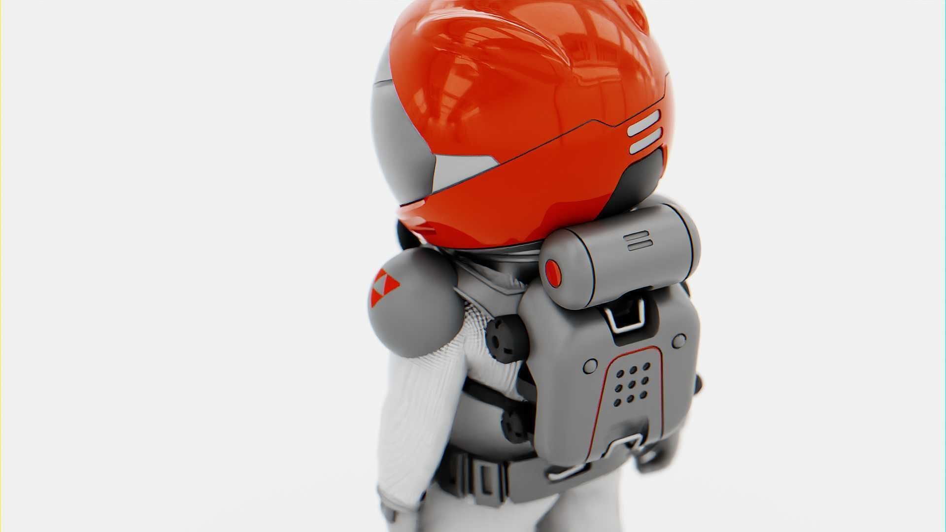 TOON ASTRONAUT GOLBY RIGGED 3D model_11