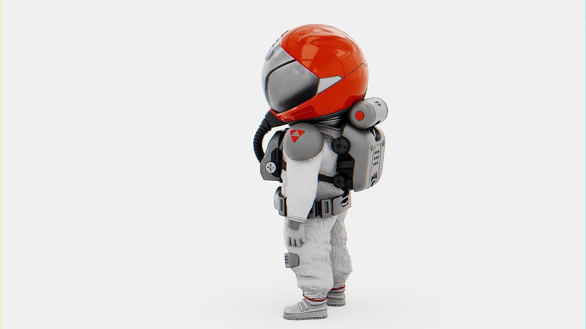 TOON ASTRONAUT GOLBY RIGGED 3D model_2