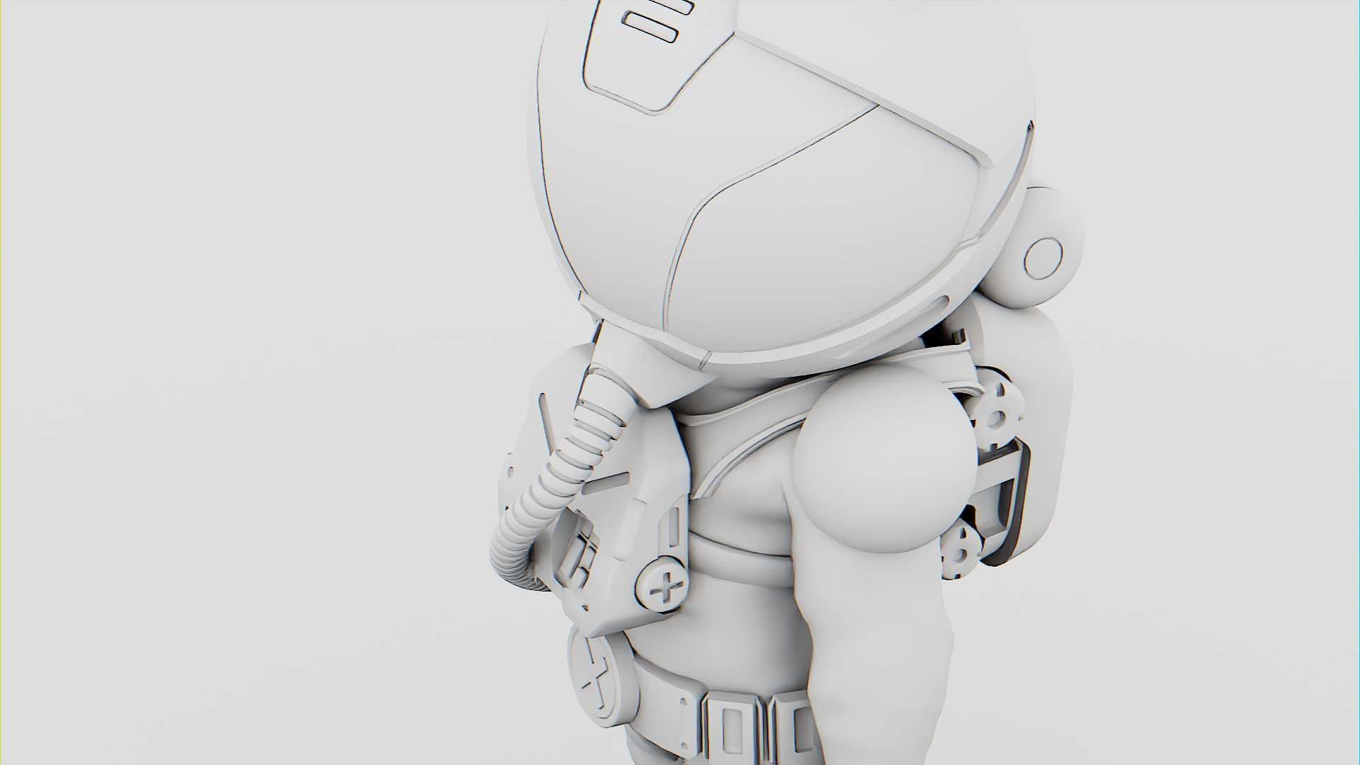 TOON ASTRONAUT GOLBY RIGGED 3D model_33