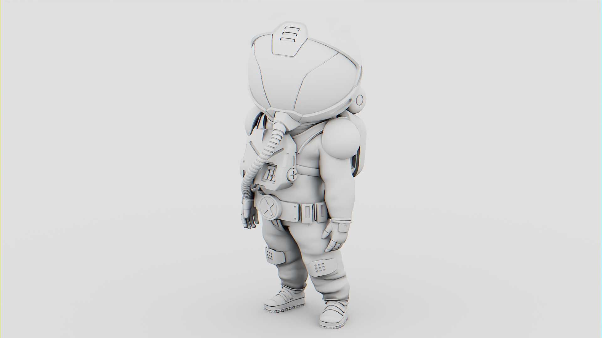 TOON ASTRONAUT GOLBY RIGGED 3D model_30