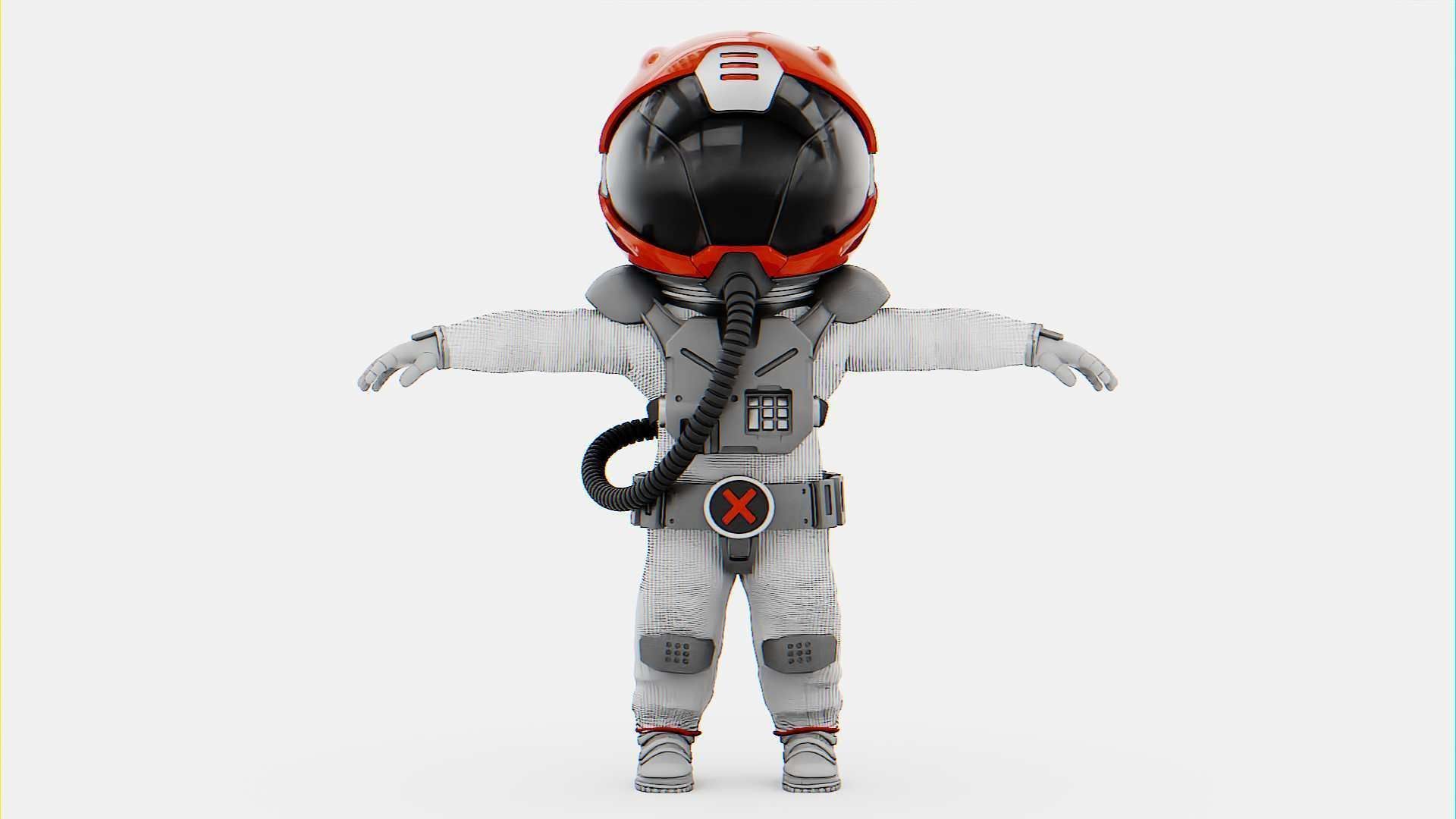 TOON ASTRONAUT GOLBY RIGGED 3D model_28