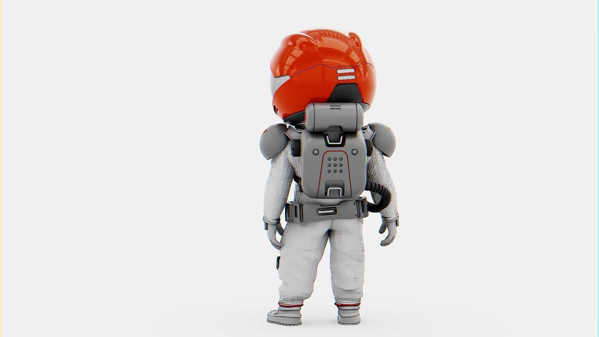 TOON ASTRONAUT GOLBY RIGGED 3D model_4