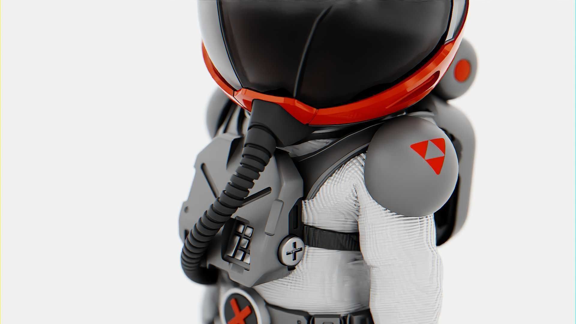 TOON ASTRONAUT GOLBY RIGGED 3D model_15