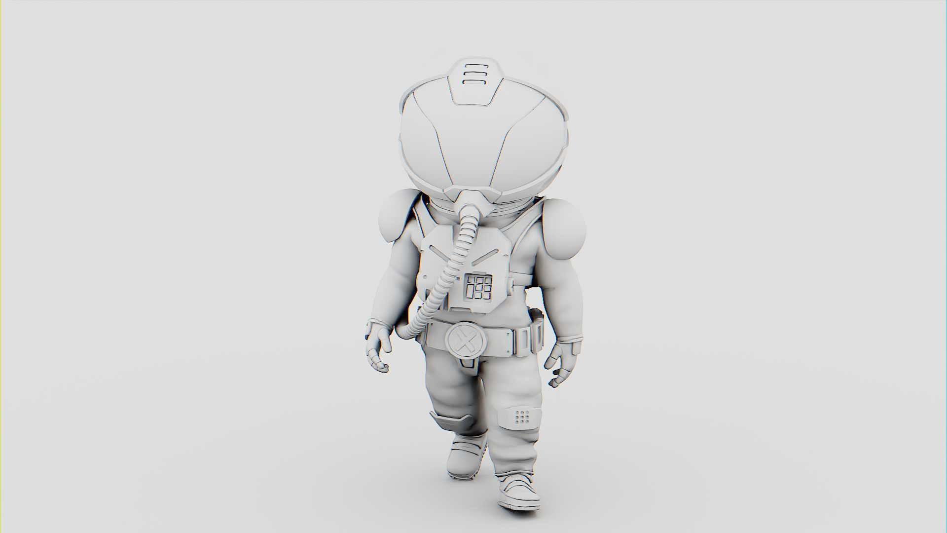 TOON ASTRONAUT GOLBY RIGGED 3D model_34