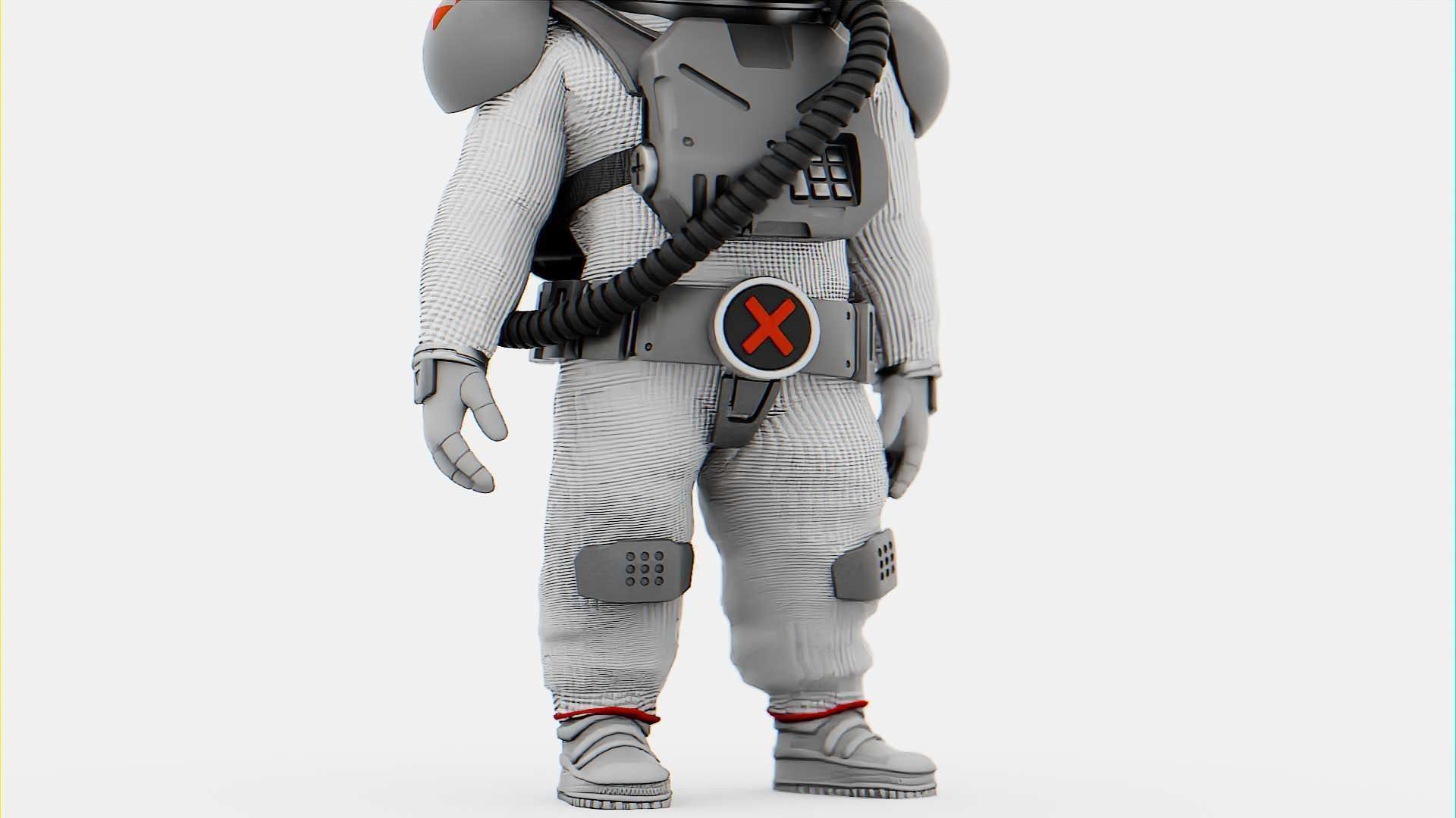 TOON ASTRONAUT GOLBY RIGGED 3D model_13