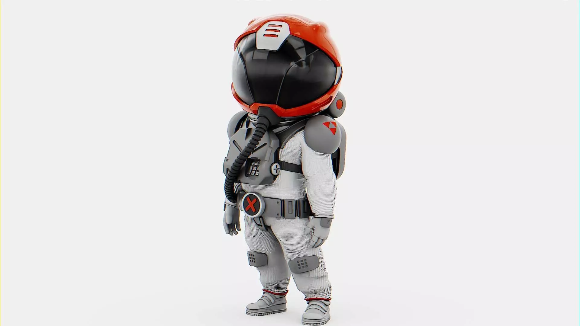 TOON ASTRONAUT GOLBY RIGGED 3D model_0