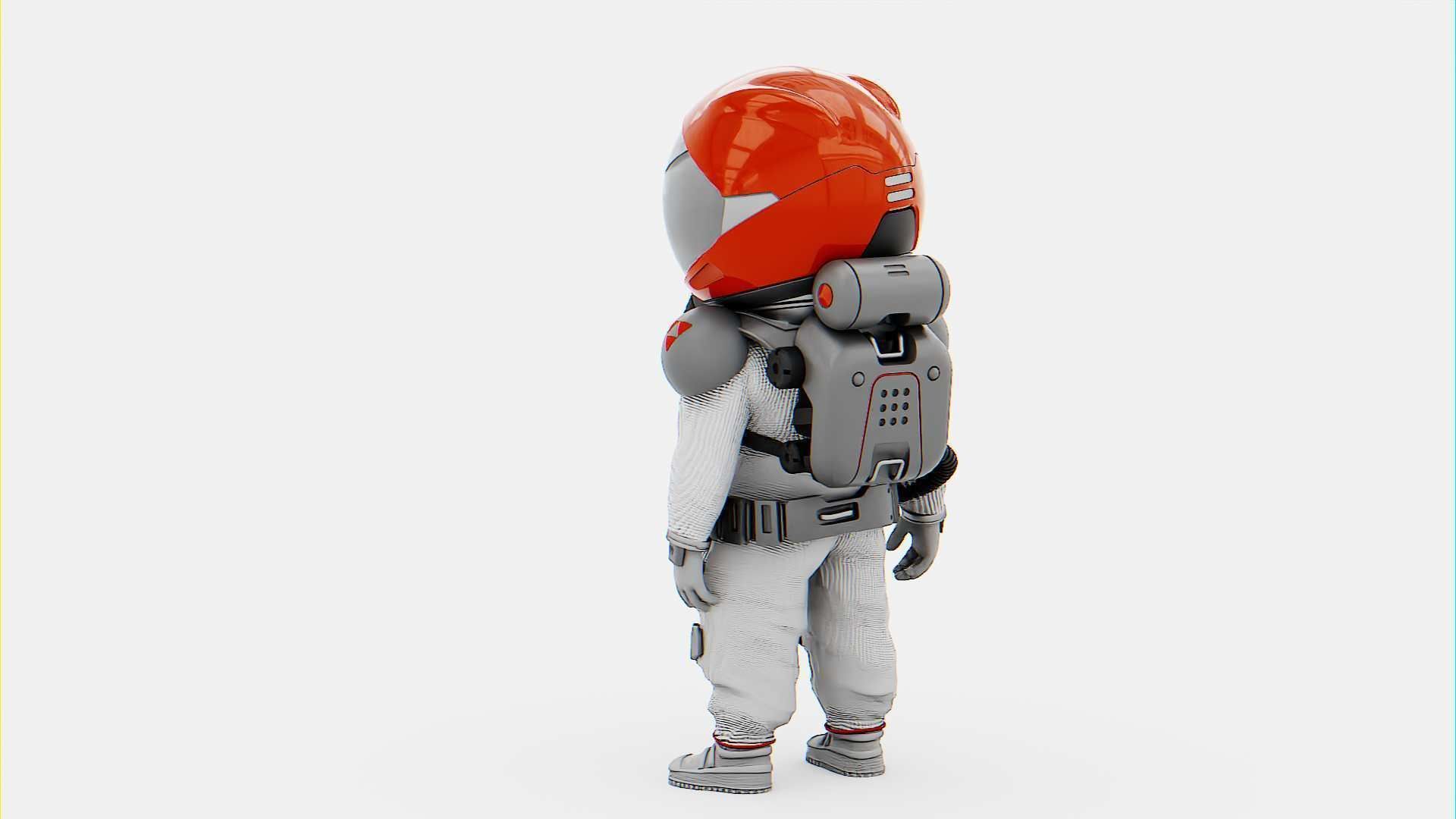 TOON ASTRONAUT GOLBY RIGGED 3D model_3