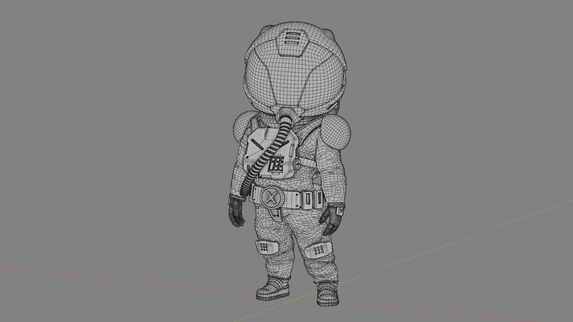 TOON ASTRONAUT GOLBY RIGGED 3D model_37