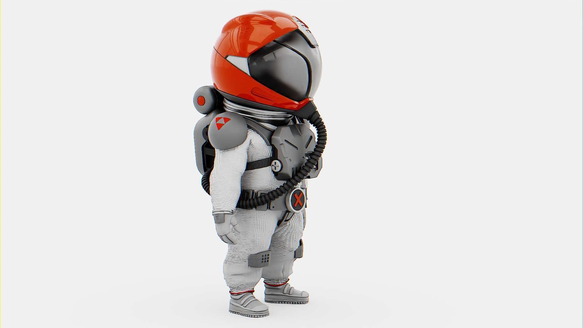 TOON ASTRONAUT GOLBY RIGGED 3D model_7