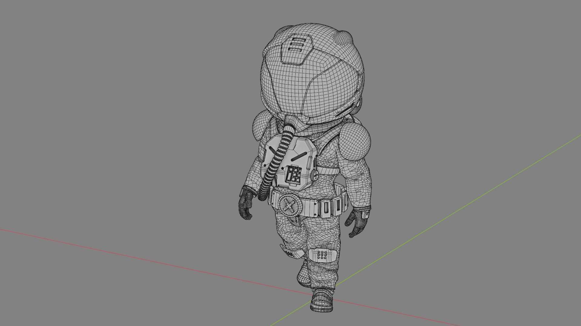TOON ASTRONAUT GOLBY RIGGED 3D model_36
