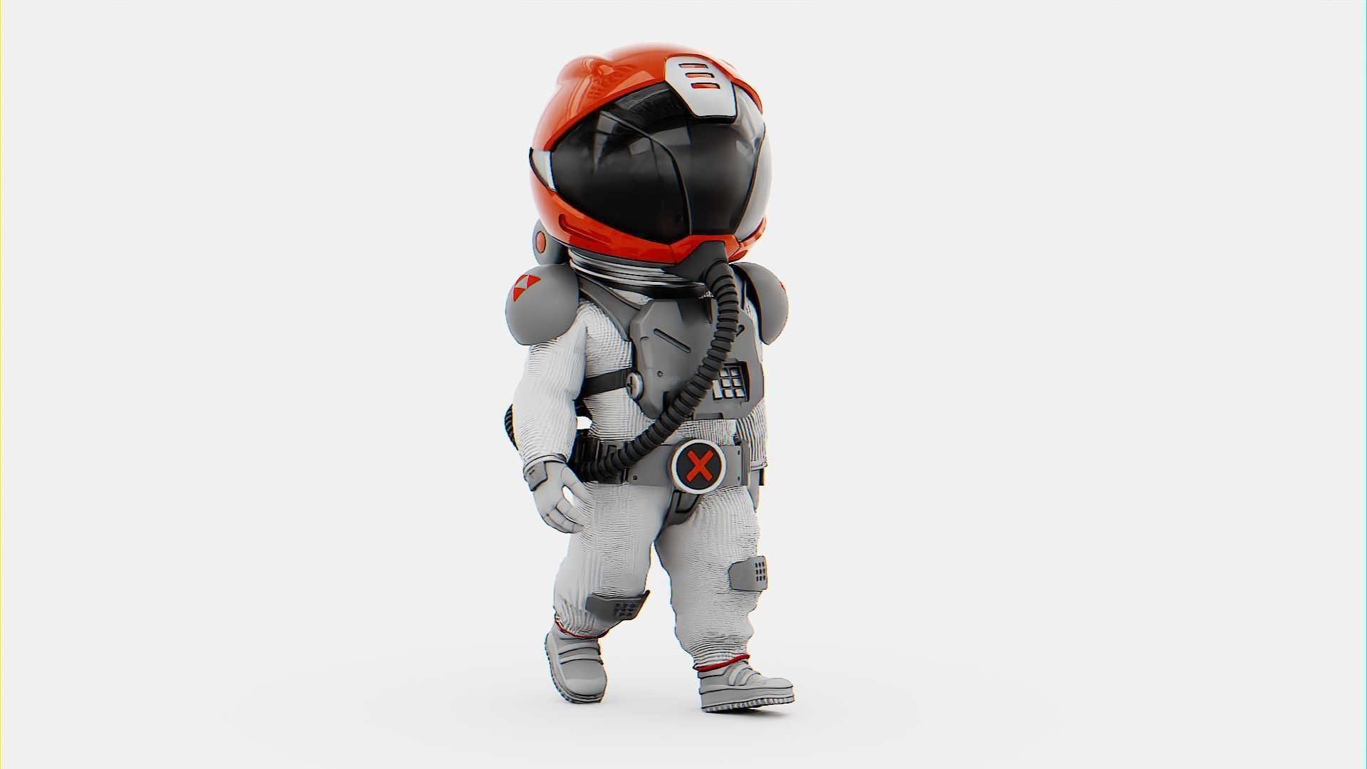 TOON ASTRONAUT GOLBY RIGGED 3D model_26