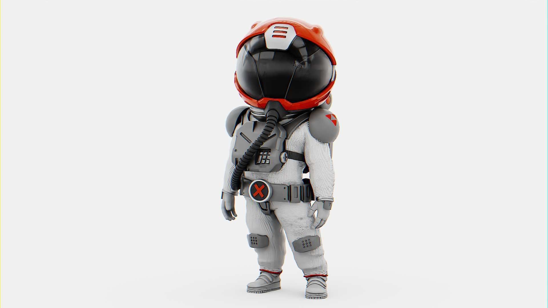 TOON ASTRONAUT GOLBY RIGGED 3D model_16