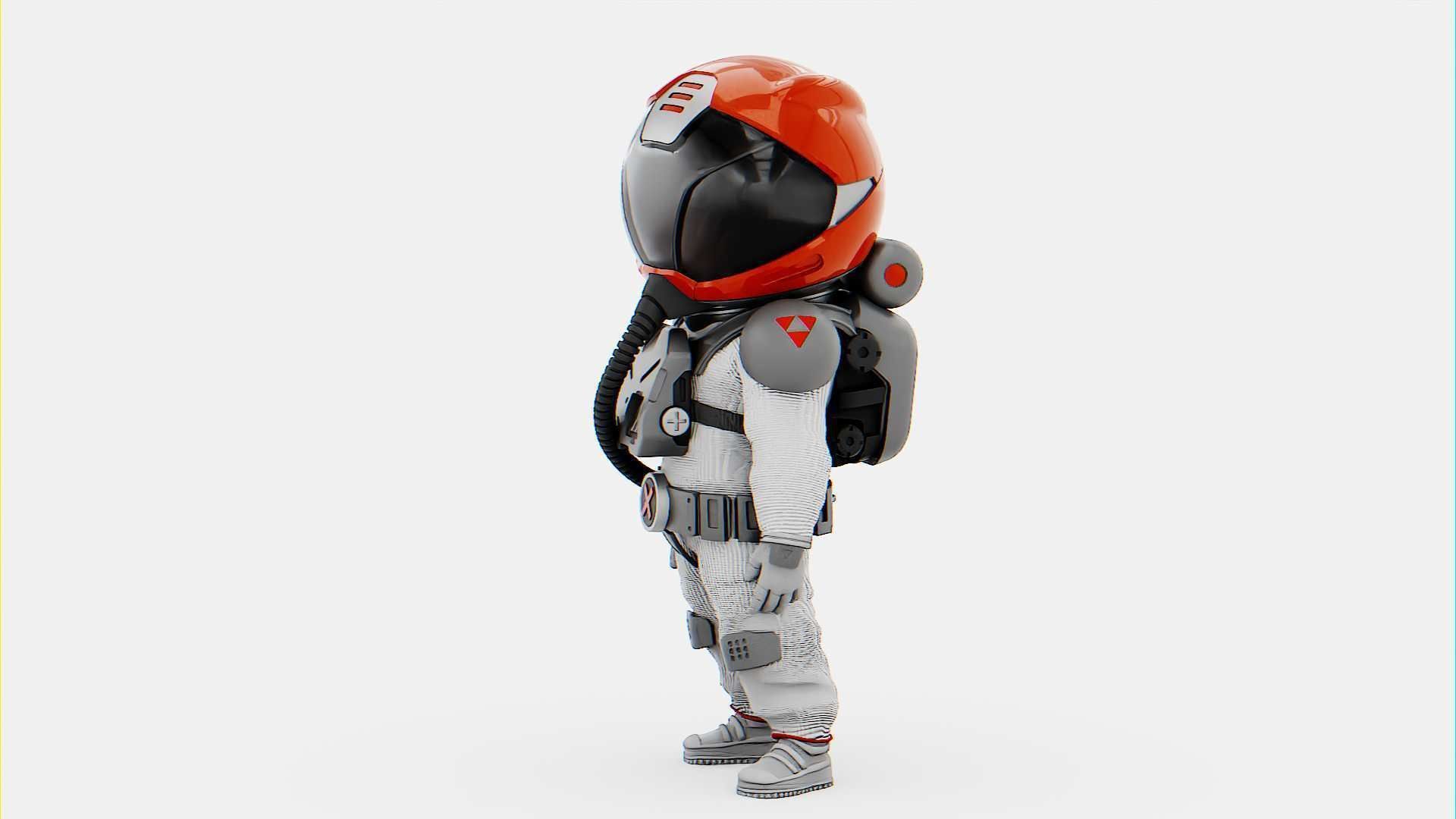 TOON ASTRONAUT GOLBY RIGGED 3D model_1