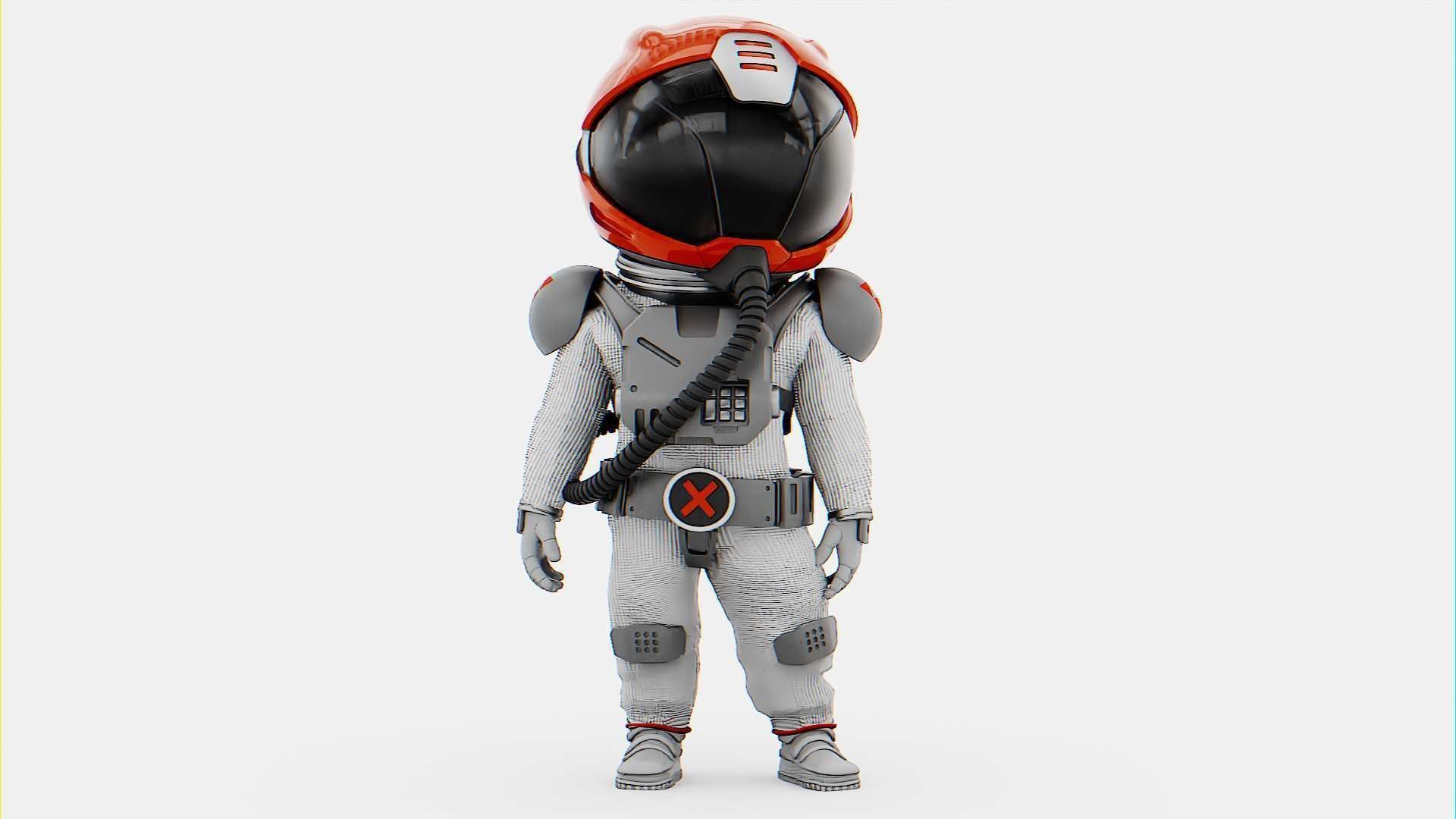 TOON ASTRONAUT GOLBY RIGGED 3D model_9