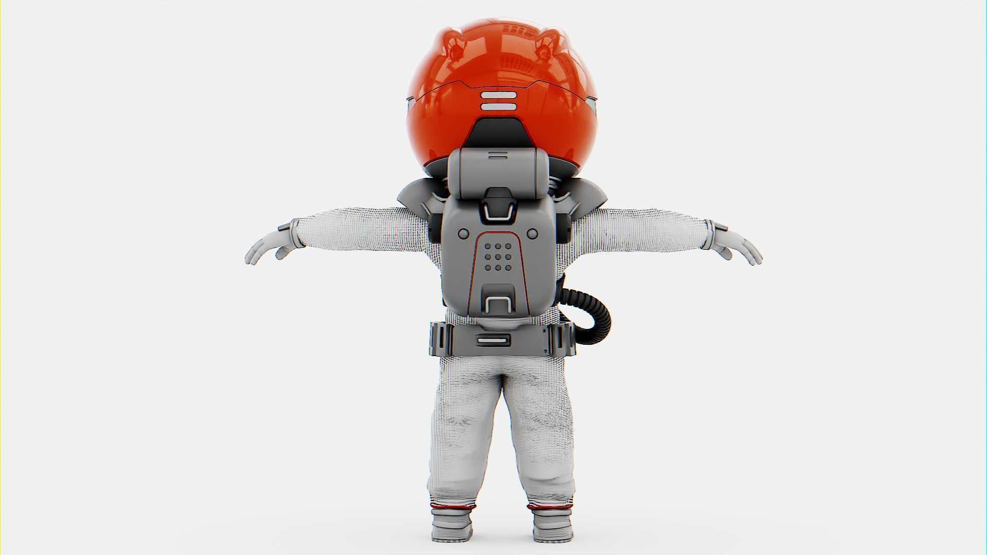 TOON ASTRONAUT GOLBY RIGGED 3D model_29