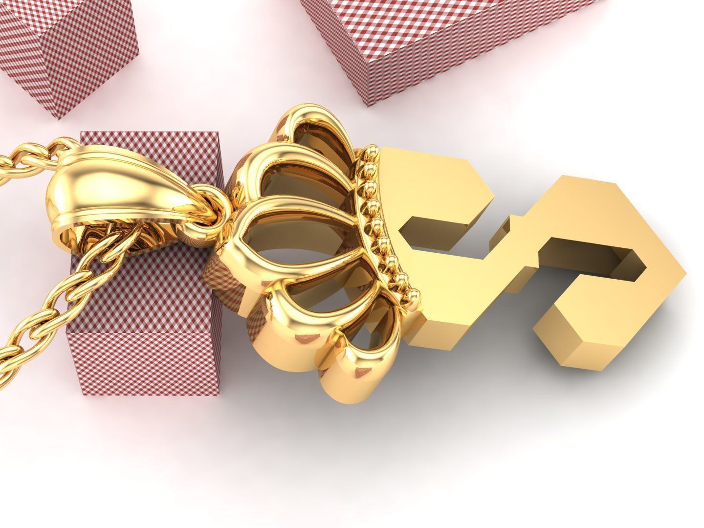 S Pendant Letter Jewelry Version 7 3D model_4