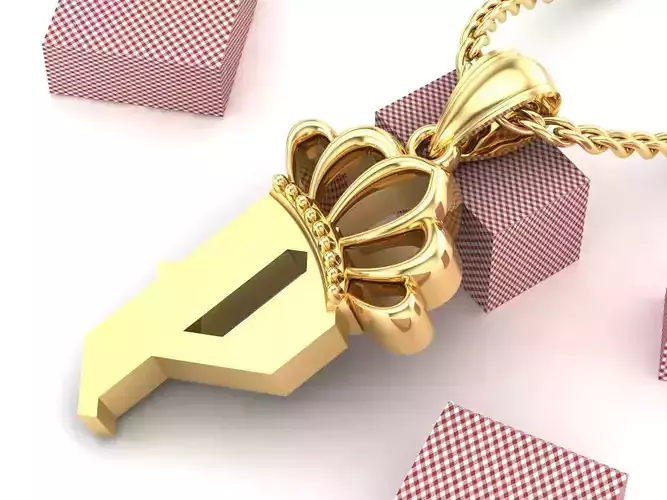 P Pendant Letter Jewelry Version 7 3D model P Pendant Letter Jewelry Version 7 3D model