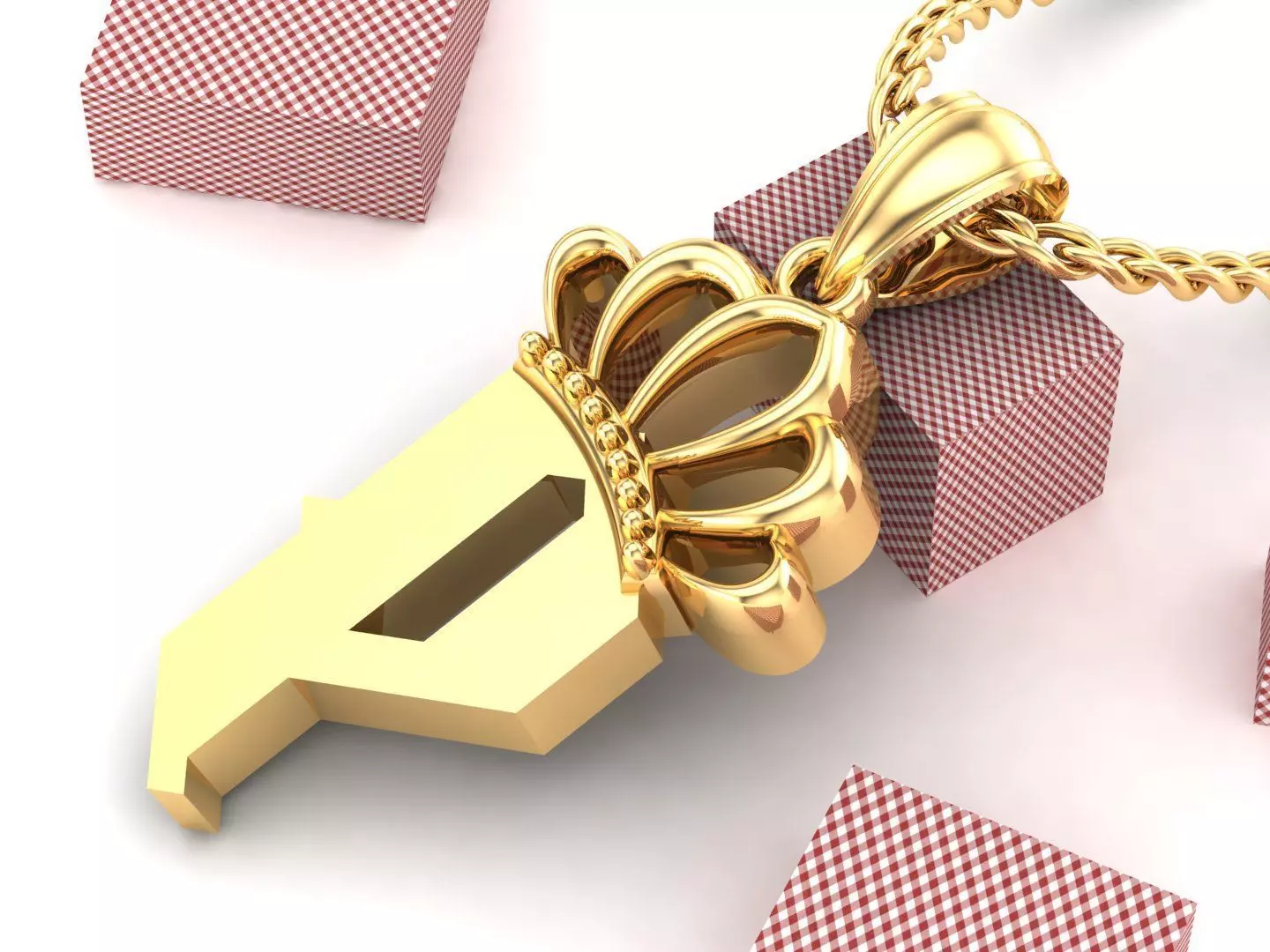 P Pendant Letter Jewelry Version 7 3D model_0