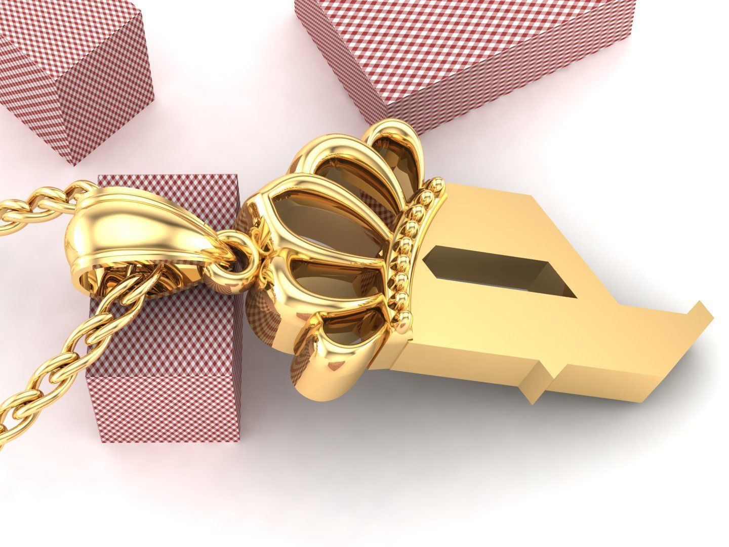 P Pendant Letter Jewelry Version 7 3D model_4