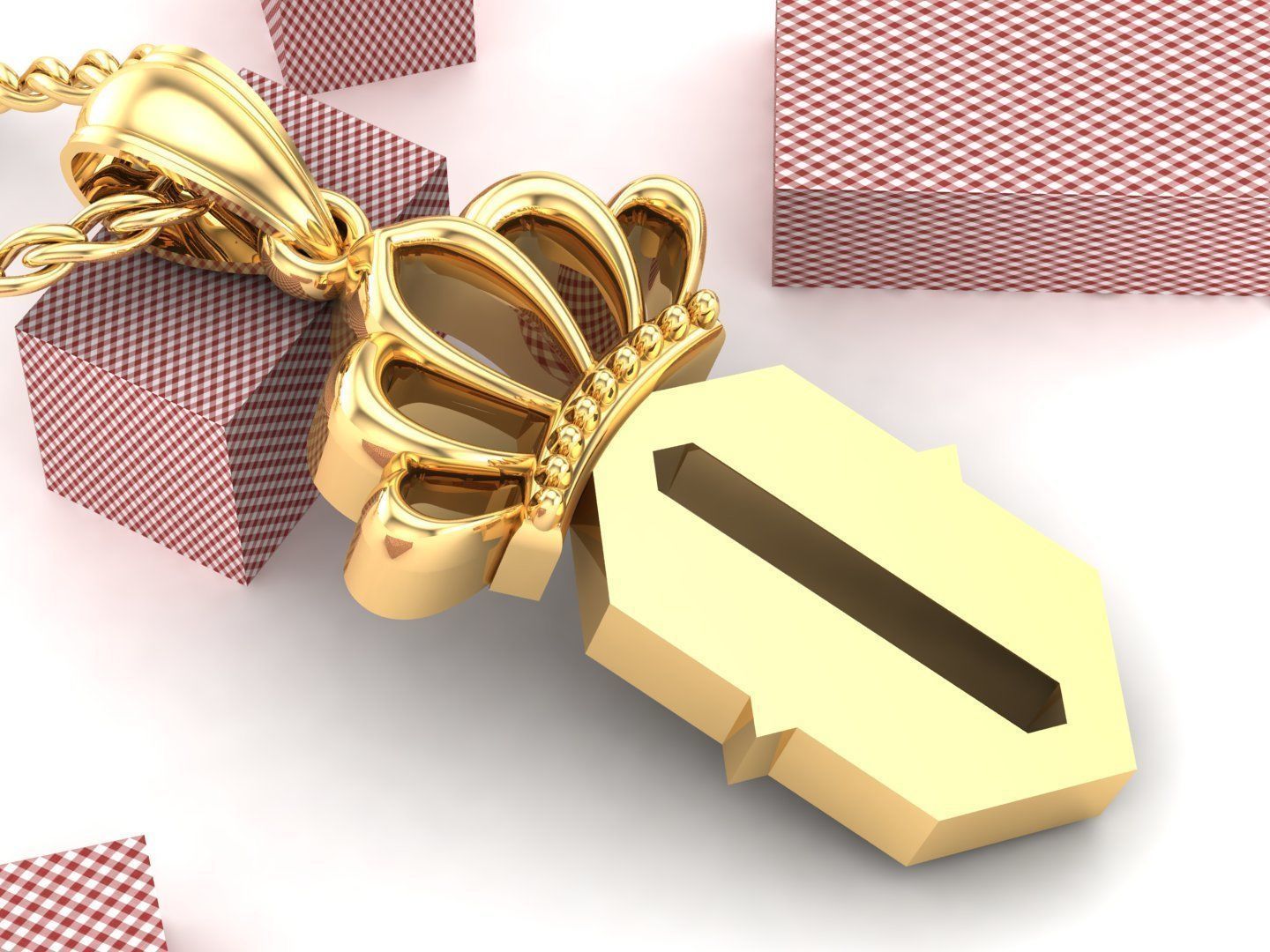 O Pendant Letter Jewelry Version 7 3D model_2